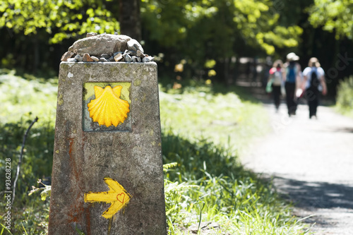 Tableau sur toile camino de Santiago shell  and arrow  marks for pilgrims to Compostela Cathedral