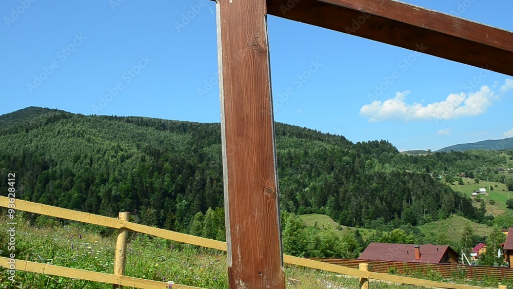 Handrail and mountains