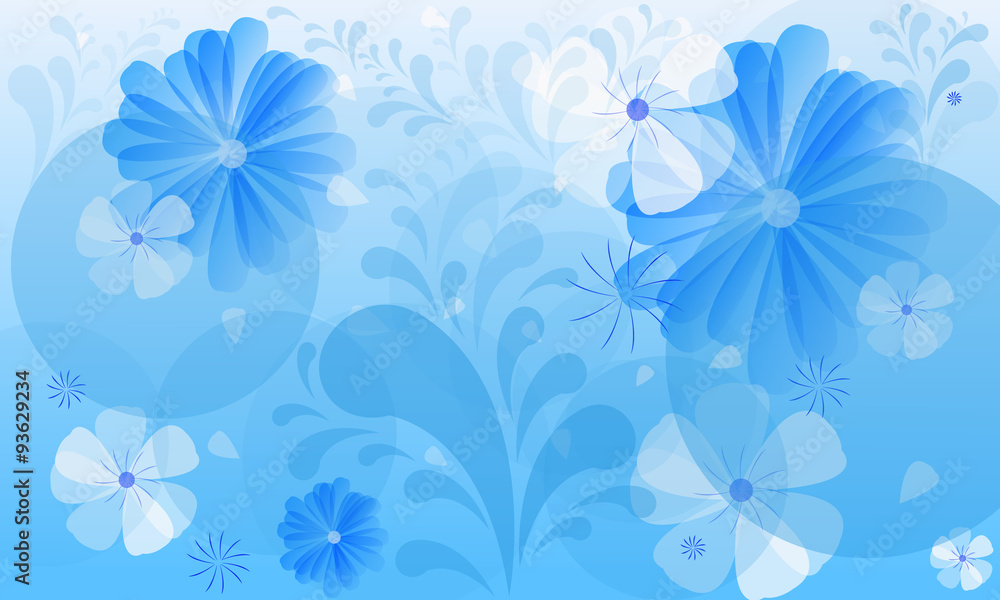 blue background with flowers blue background with flowers
