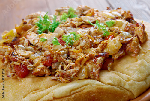 Musakhan Baked Chicken Over Bread photo