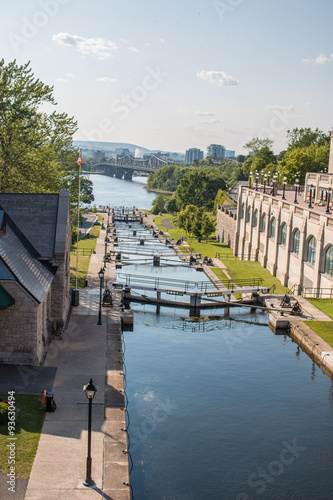 Rideau Canal (Canal Rideau) Locks in summer on Parliament Hill Ottawa Ontario Canada photo