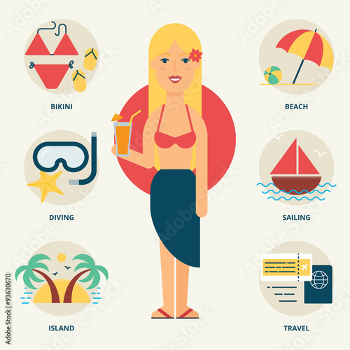 Tourist. Vector illustration, flat style