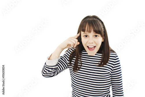 Wallpaper Mural Closeup portrait angry mad teenager girl gesturing with her finger against temple asking are you crazy? Isolated on white background. Torontodigital.ca