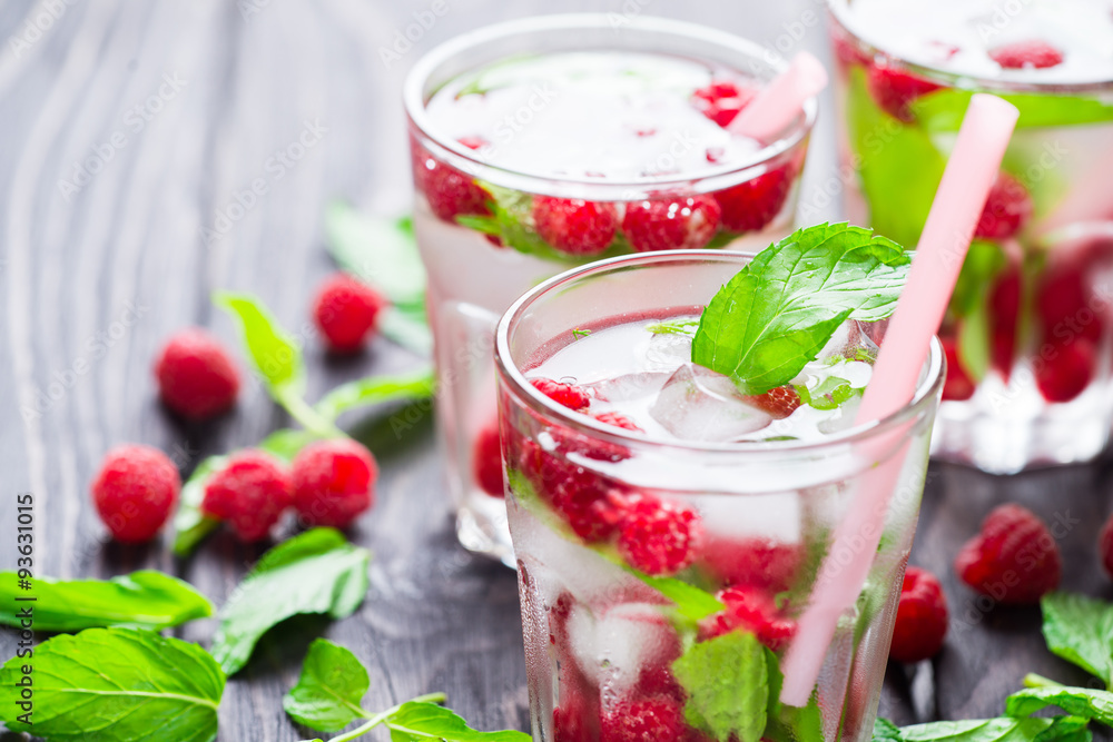 Cocktail with raspberry Cocktail with raspberry