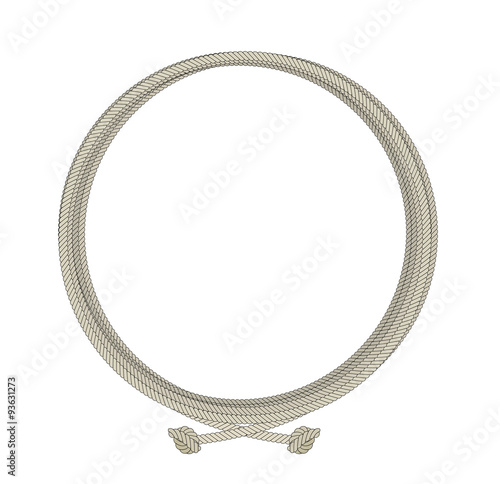 Round old rope frame. Color