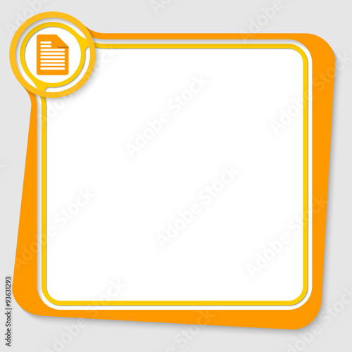 Yellow text box for your text with document icon