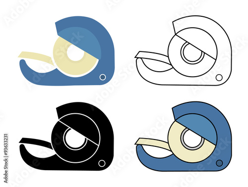 Scotch tape icons set