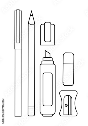 Stationery writing tools set. Contour
