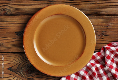 brown dish on aged wood photo