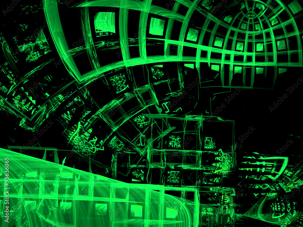 Obraz premium Abstract green digitally generated image