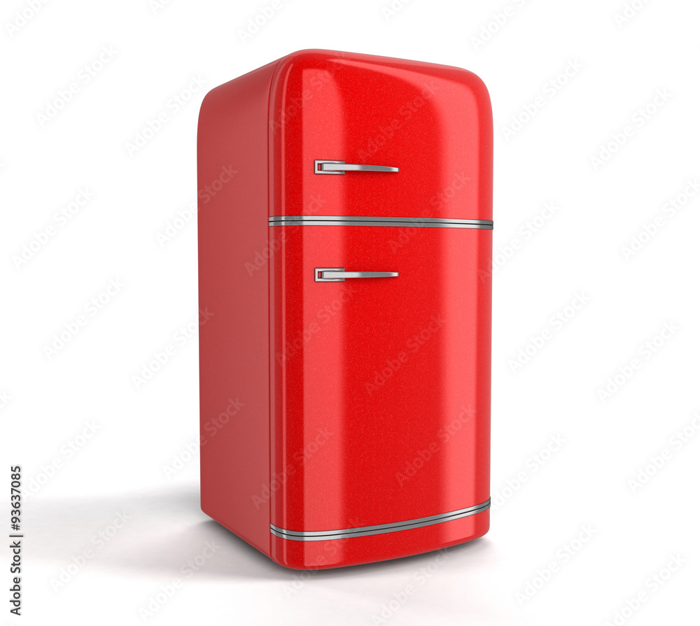 Retro refrigerator. Image with clipping path Retro refrigerator. Image with clipping path