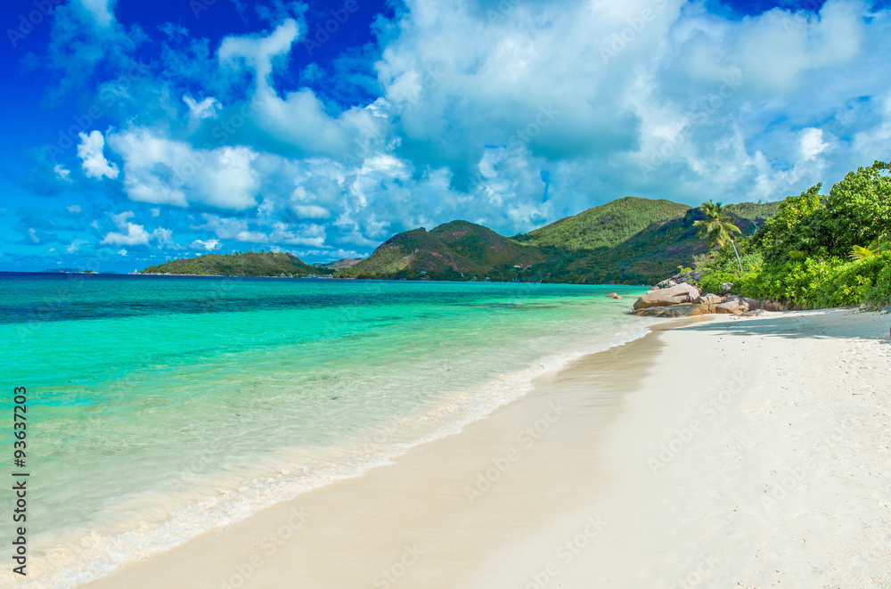 Beautiful beach, Island Praslin - Seychelles