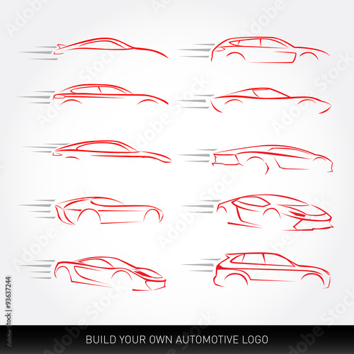 Car logotypes Silhouette - car service and repair, vector set. Car logo.