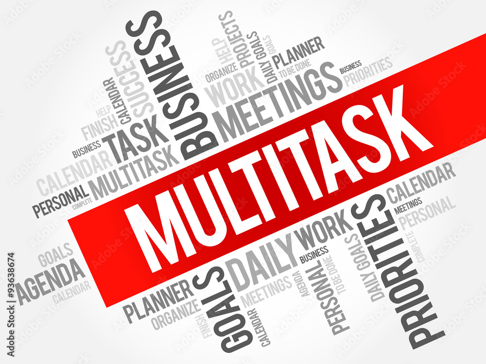 Multitask word cloud business concept