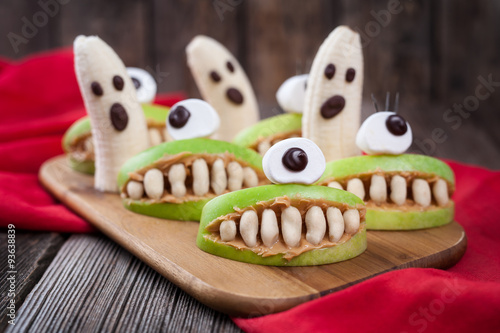 Funny halloween eadible monsters scary food healthy vegetarian
