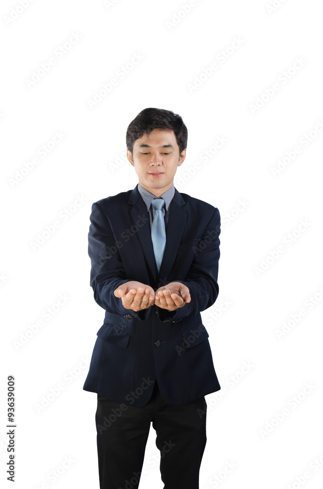 Young Asian business man isolated on white . Young Asian business man isolated on white .