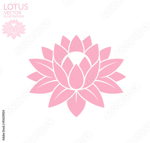 Lotus. Abstract flower on white background