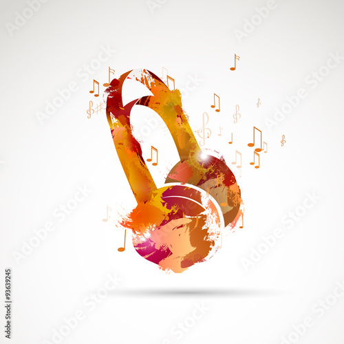 abstract watercolor headphone