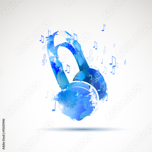 abstract watercolor headphone