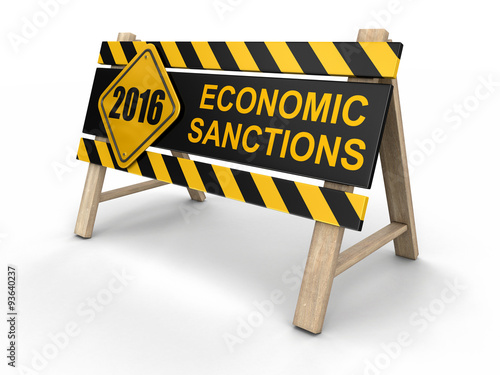 Economic sanctions sign. Image with clipping path © corund