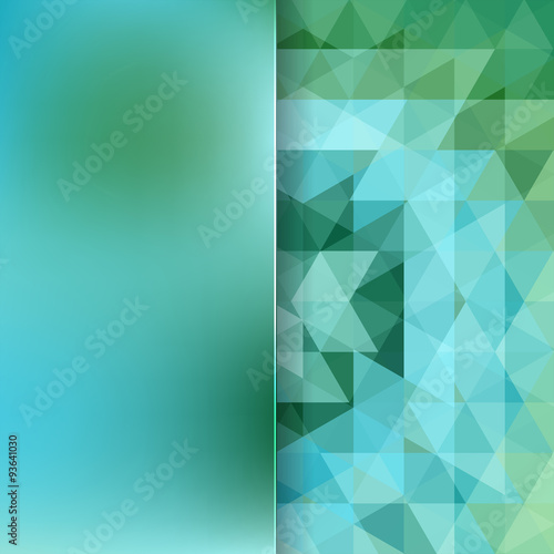 abstract background consisting of green triangles and matt glass