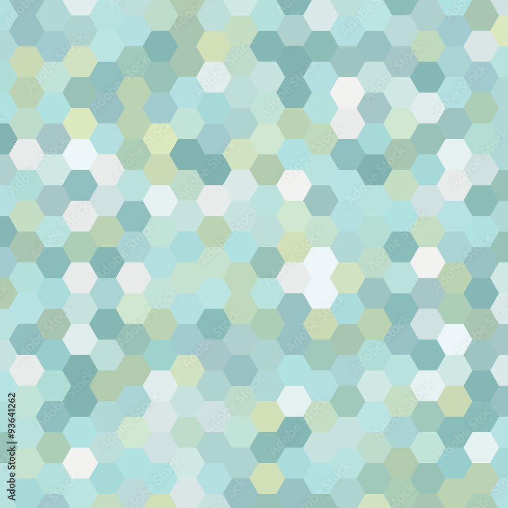 abstract background consisting of green, white hexagons, vector