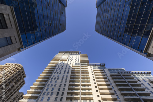 View of the architecture and buildings in Baku, in Azerbaijan. V