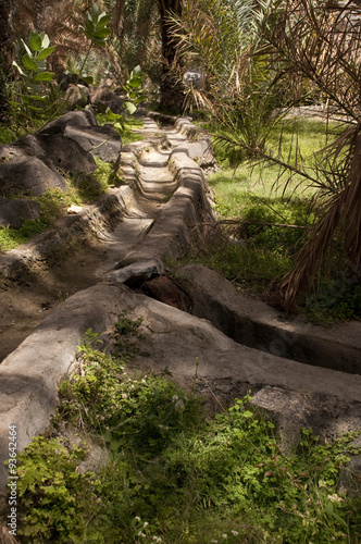 Water channels in Wadi Bani Awf, Oman photo