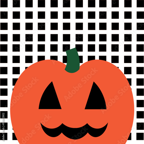 Pumpkin on black and white