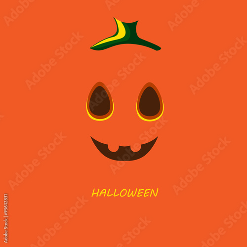 Pumpkin face and text