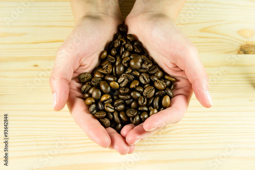 Coffee in hands photo