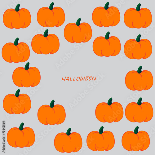 Pumpkins and text on grey