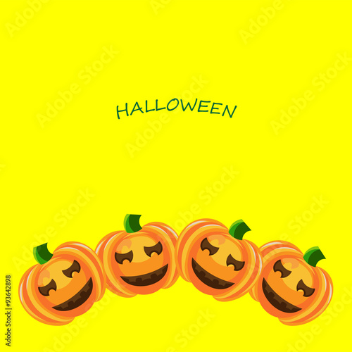 Pumpkins and text on yellow