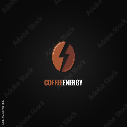 coffee bean logo flash energy concept background