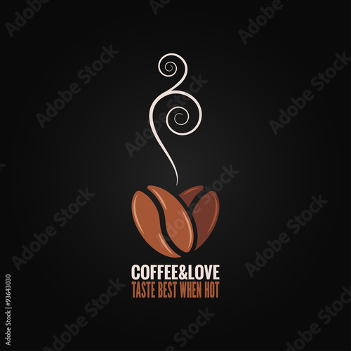 coffee bean logo love concept background