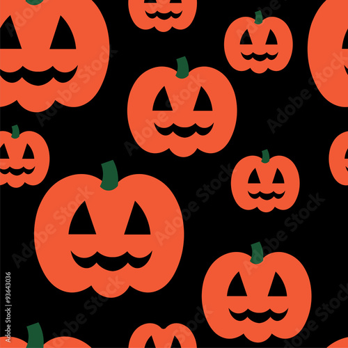 Seamless pumpkins on black