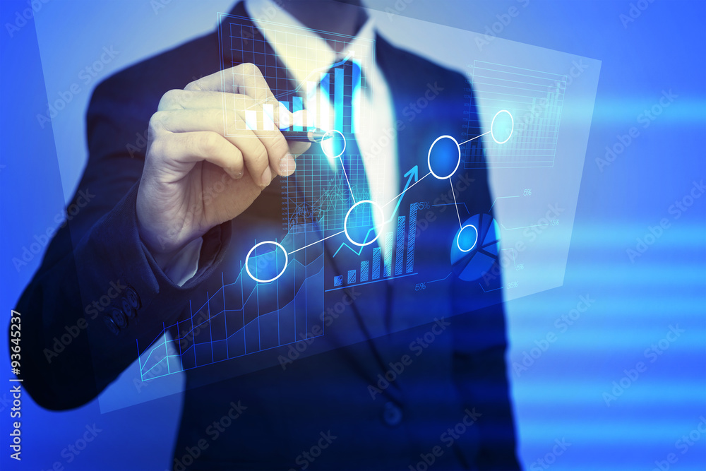 Closeup image of businessman drawing graph,business strategy as Closeup image of businessman drawing graph,business strategy as