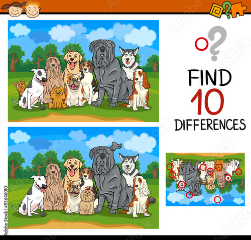 find differences task for kids