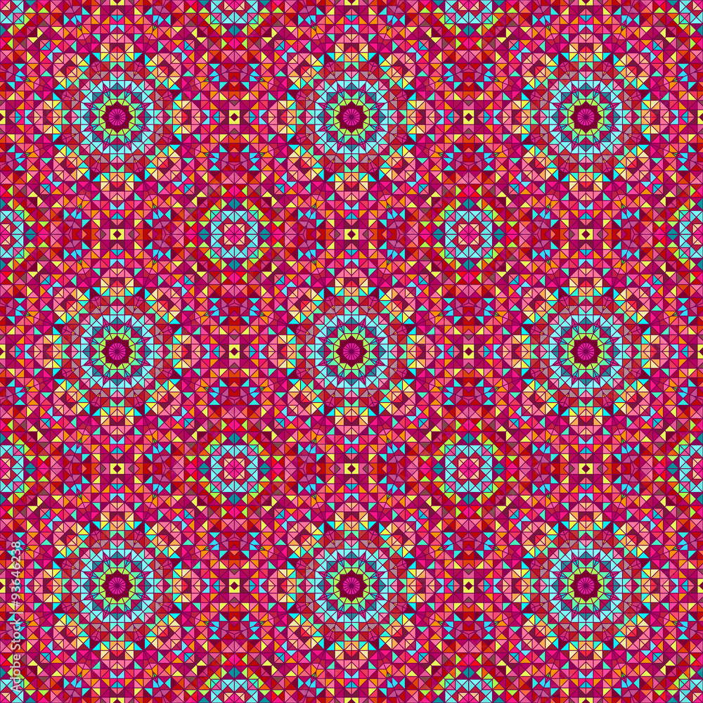 Ornamental seamless pattern. Abstract red geometrical vector bac