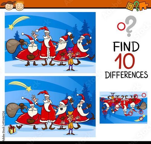 christmas find differences task