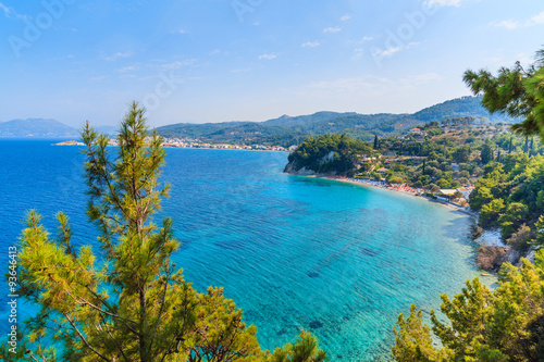 A view of Tsamadou bay with turquoise sea water, Samos island, Greece © pkazmierczak