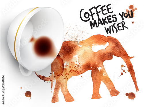 Poster wild coffee elephant