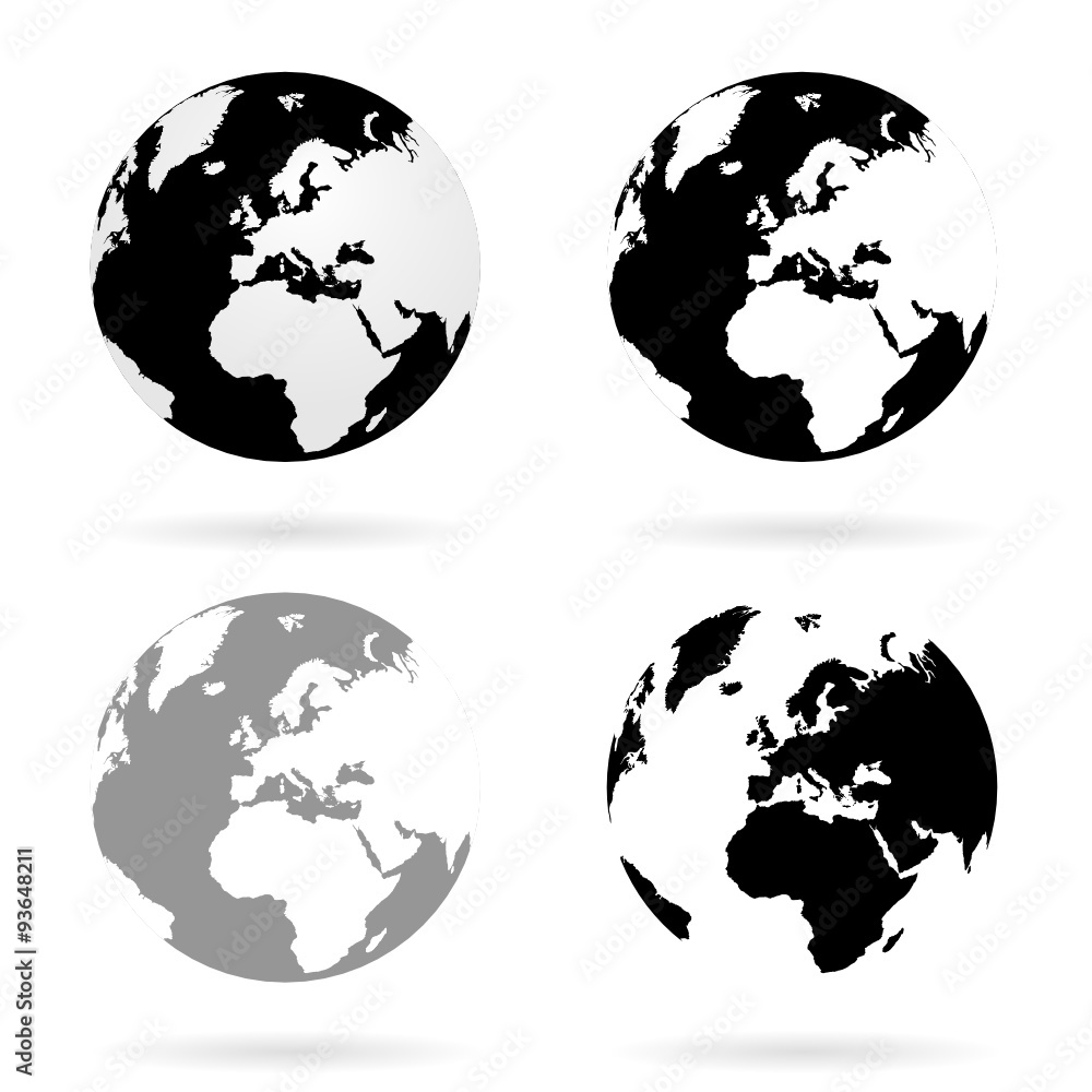 Obraz premium planet earth atlas set vector