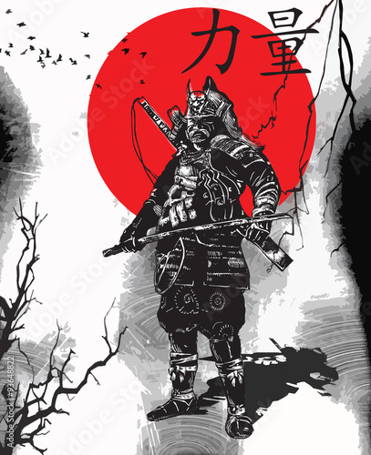 Obraz na plátně An hand drawn vector from Japan Culture - Samurai, Shogun