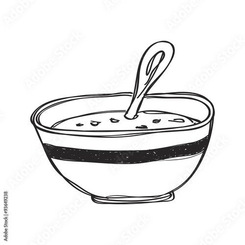 Simple doodle of a bowl of soup