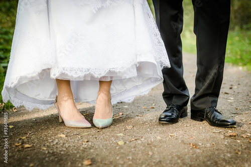 feet of bride and groom 