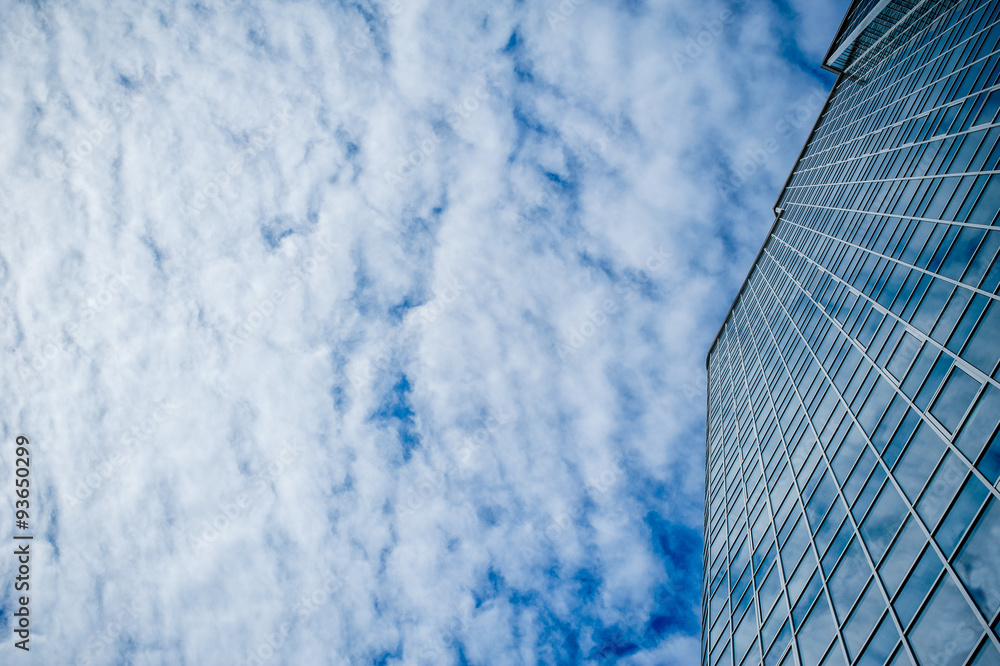 skyscraper on a background of clouds