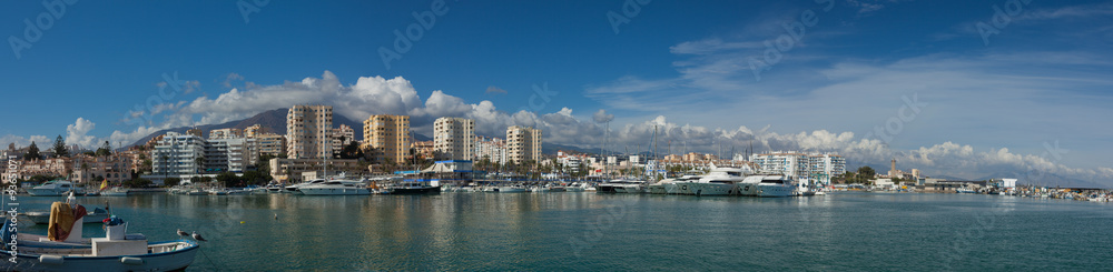 Panorama of the Port at Estepona, Costa del Sol, Spain