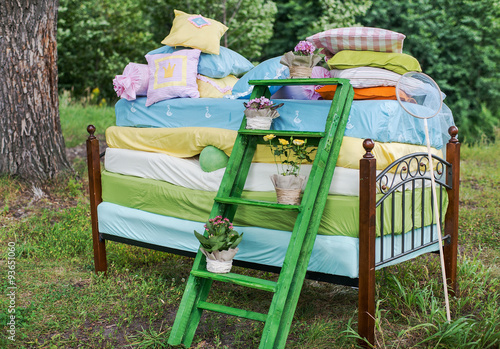 The Princess and the pea wedding decorations.