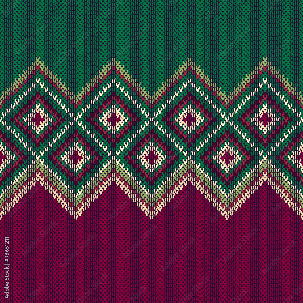 Seamless Pattern. Knit Woolen Trendy Ornament Texture